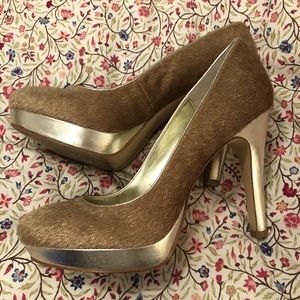 Calvin Klein horse hair pumps